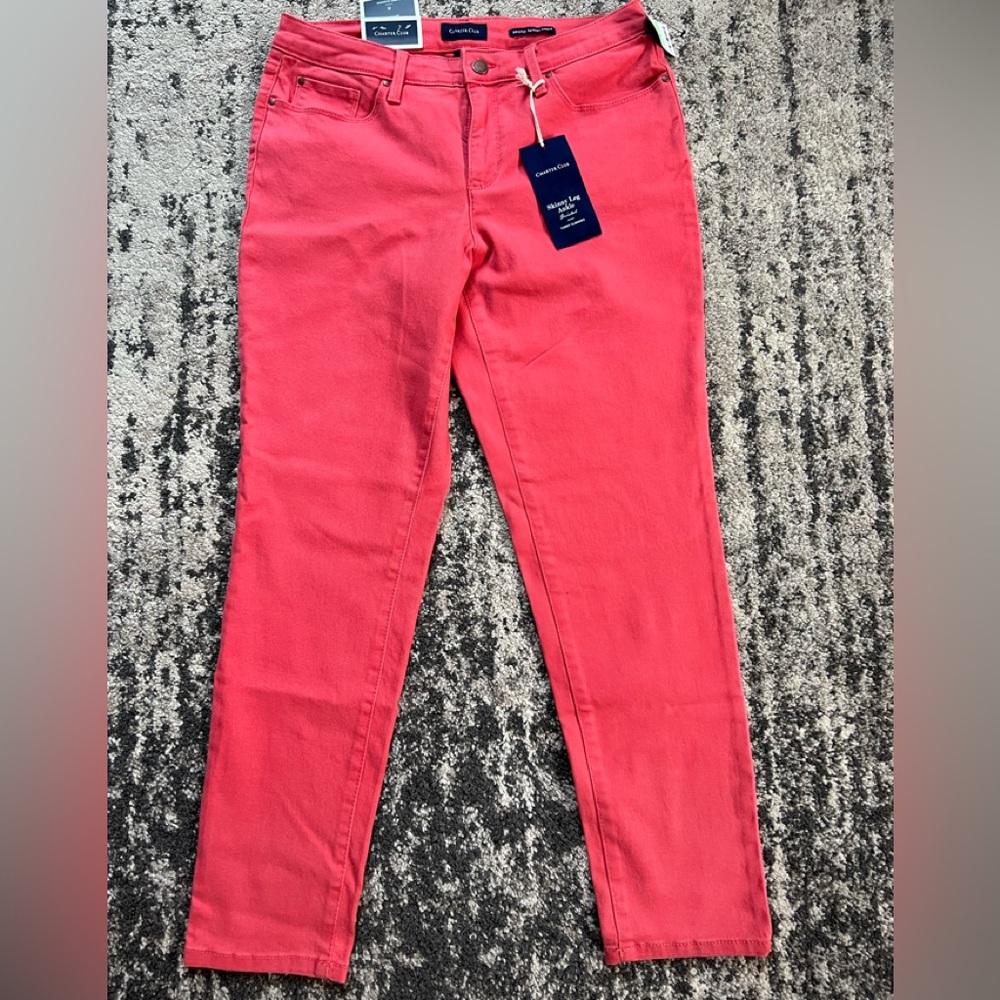 Charter Club Bristol Skinny Leg Ankle. Color Sweet Pepper. Stretch